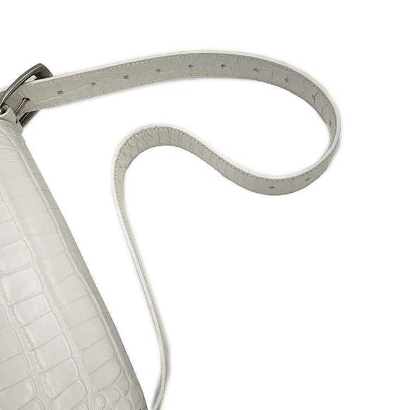 Balenciaga Flap Croco Embossed Shoulder Bag White - Picture 8 of 16